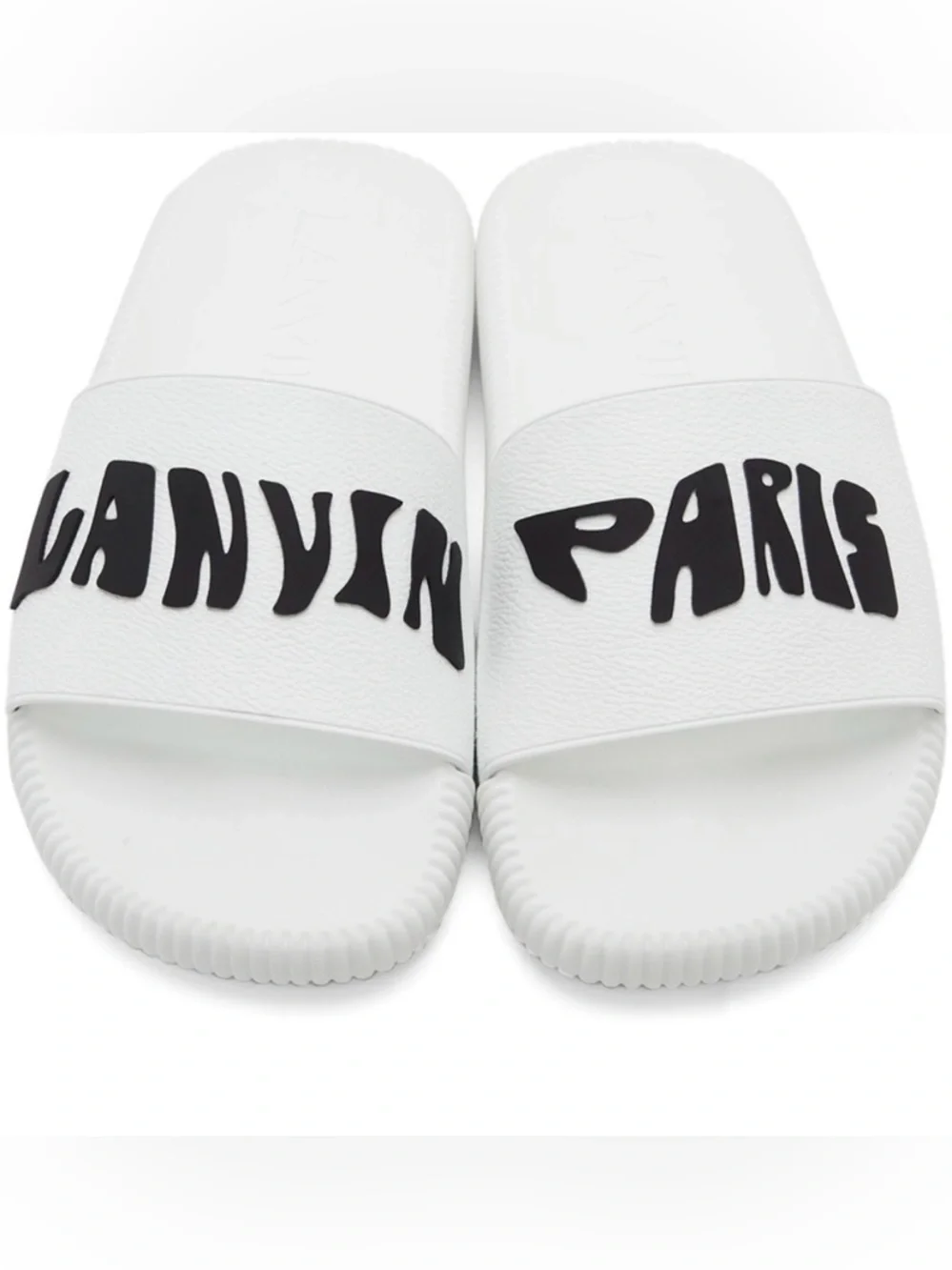 New Lanvin White Arpège Slide Sandals